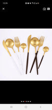 Load image into Gallery viewer, 24 piece Gold silverware Set
