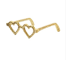 Load image into Gallery viewer, Metal Heart Shaped Glasses in Gold - Sagebrook Home 
